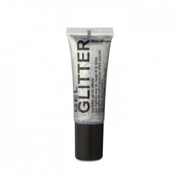 gel glitter visage corps et cheveux gris argent