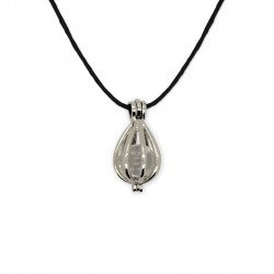 collier pendentif cage cristal de roche