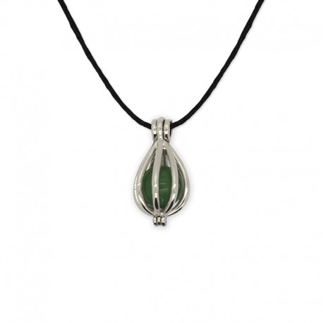 collier cage pendentif aventurine