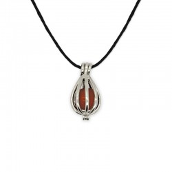 collier pendentif cage cornaline