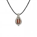 collier pendentif cage cornaline