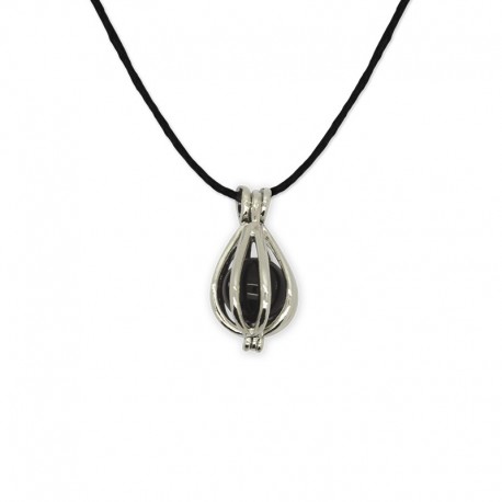 collier pendentif cage onyx