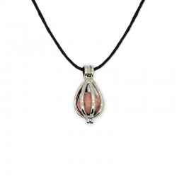 collier pendentif cage rhodonite