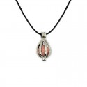 collier pendentif cage rhodonite