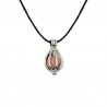 collier pendentif cage rhodonite