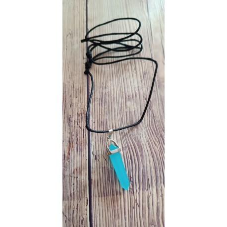 collier pointe agate bleue