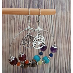 Boucles d'oreilles artisanales 7 chakras