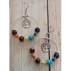 Boucles d'oreilles artisanales 7 chakras