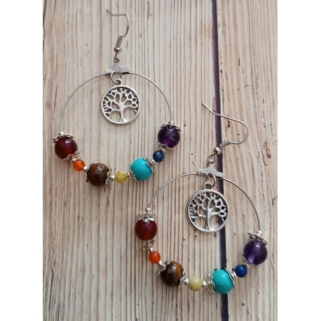 Boucles d'oreilles 7 chakras