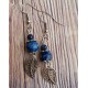 Boucle d'oreilles Lapis Lazuli et Obsidienne noire