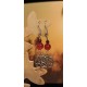 Boucles d'oreilles agate rouge et jade rubis