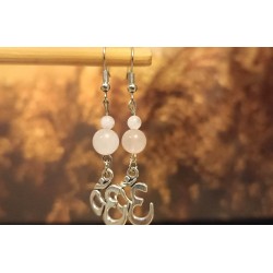 Boucles d'oreilles quartz rose namaste