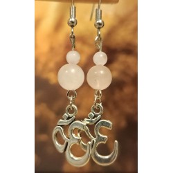 Boucles d'oreilles quartz rose namaste