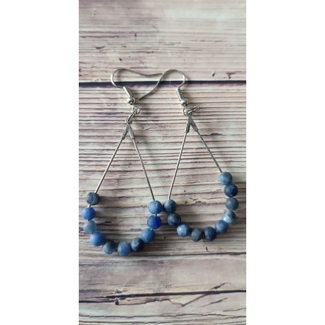 Boucles d'oreilles sodalite bleue