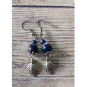 Boucle d'oreilles Lapis Lazuli feuille