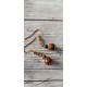 Boucles d'oreilles agate marron et golden swan